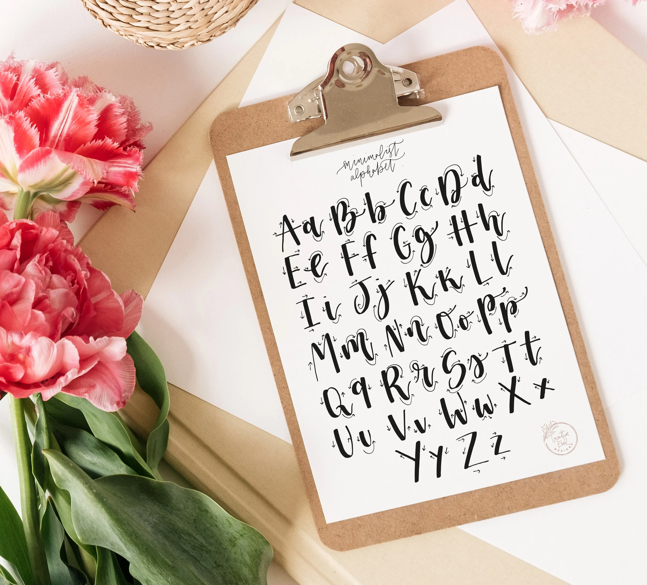 Brush lettering alphabet practice outlet